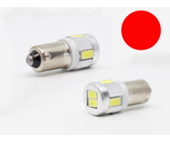Auto LED 12/24V BA9S  6x chip červená